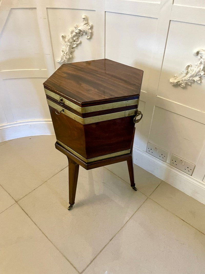 Antique George III Mahogany Wine Cooler/Lamp Table on Stand